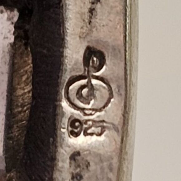 VTG Amethyst Square Stone 925 Sterling Silver Drop Dangle Earrings 1"L x 5/8"W - Picture 6 of 7